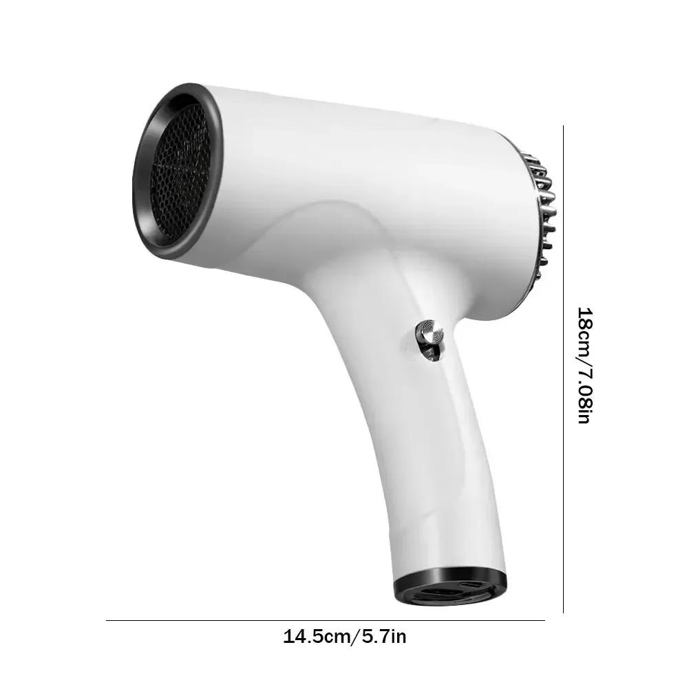 Portable Hair Dryer Wireless Lonic Blow Dryer Negative Ions Rechargeable Powerful Wind For Travel/Home Dormitory Plug In Hot Air