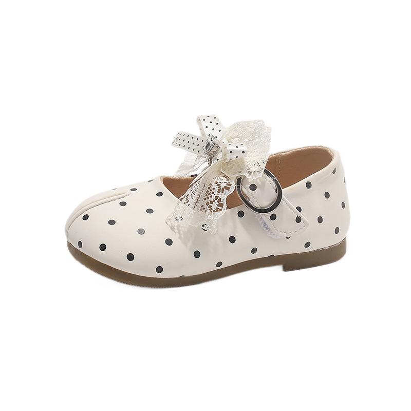 Girls' leather shoes, princess style, spring/autumn collection, with a bow and soft sole, Korean-style versatile flats, suitable for performances