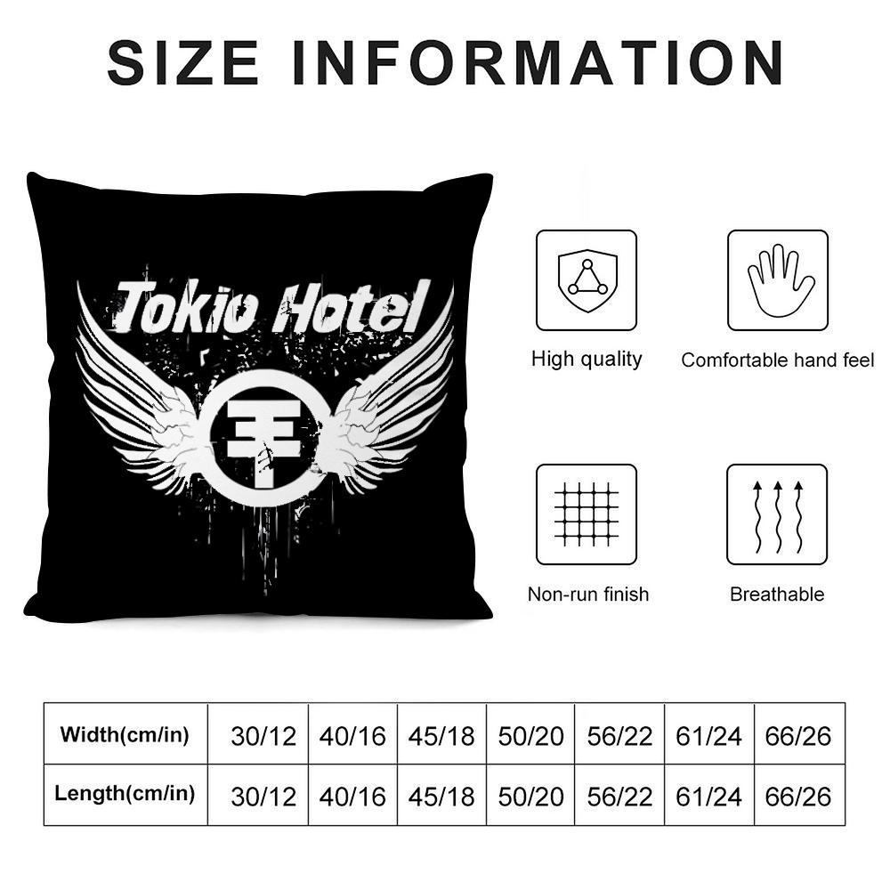 Heiße Rockband Tokio Hotels Kissenbezug 3D-Druck Polyesterfaser 40*40cm Heim Sofa Überwurf Dekoration Festivalgeschenk