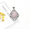 1 Stück, Reiki Heilkristall Anhänger, Europäischer und Amerikanischer Stil Handgefertigt Rhombus Naturstein Quarz Amethyst Edelstein Charms zur Schmuckherstellung DIY