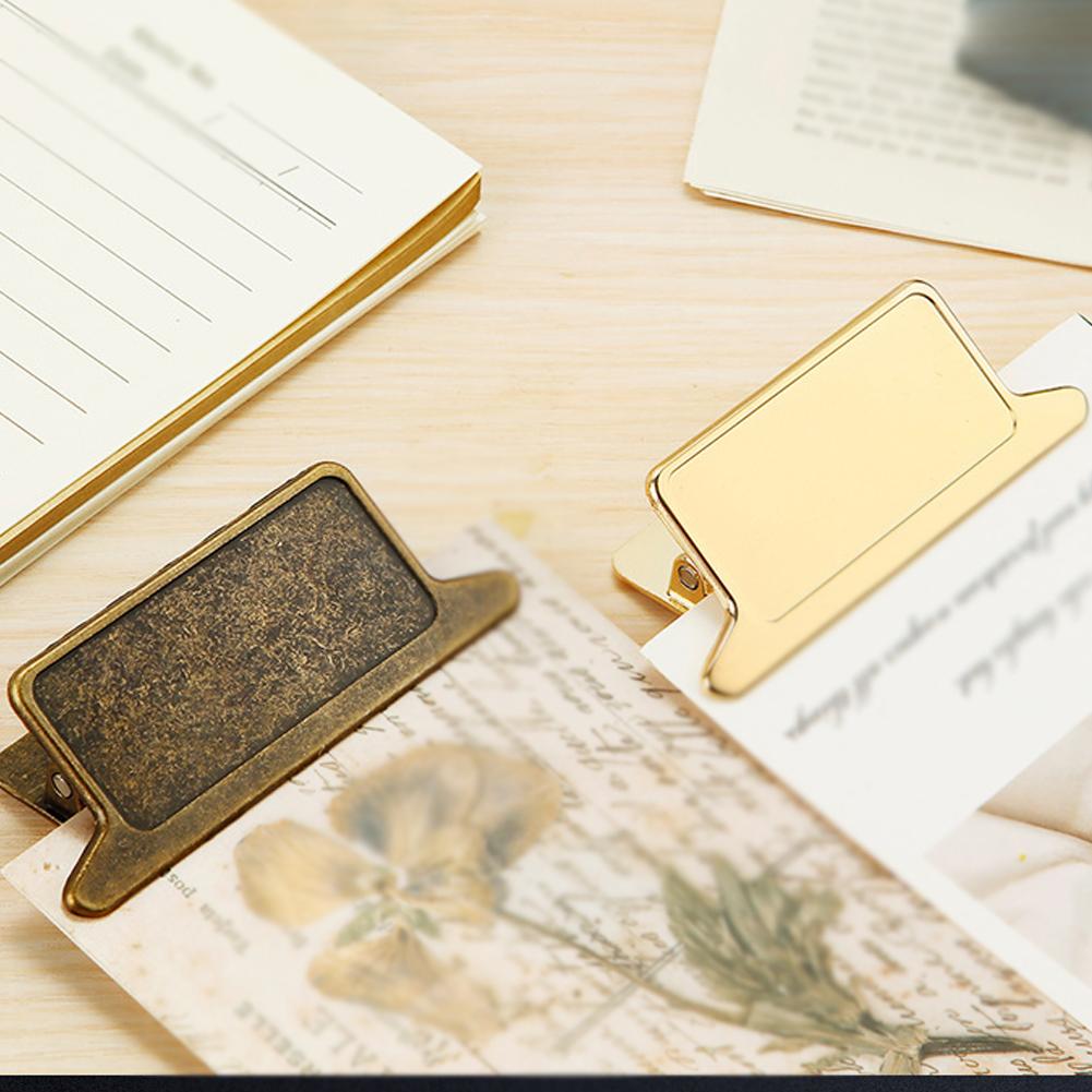 Vintage Alloy Metal Clip Note Holder Zinc Alloy Bookmark Paper Clip For Travelers Notebook File Receipt Office Stationery Gift