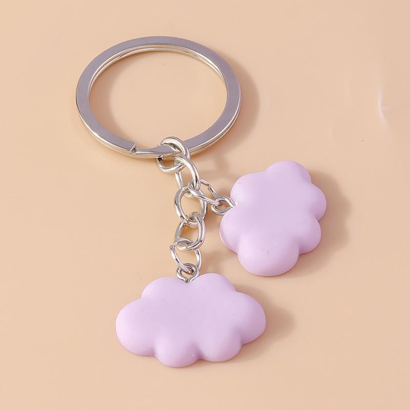 Cute Resin Canday Colors Cloud Keychain for Women Girls Rainbow Keyring Pendants Handbag Decor DIY Jewelry Accessories