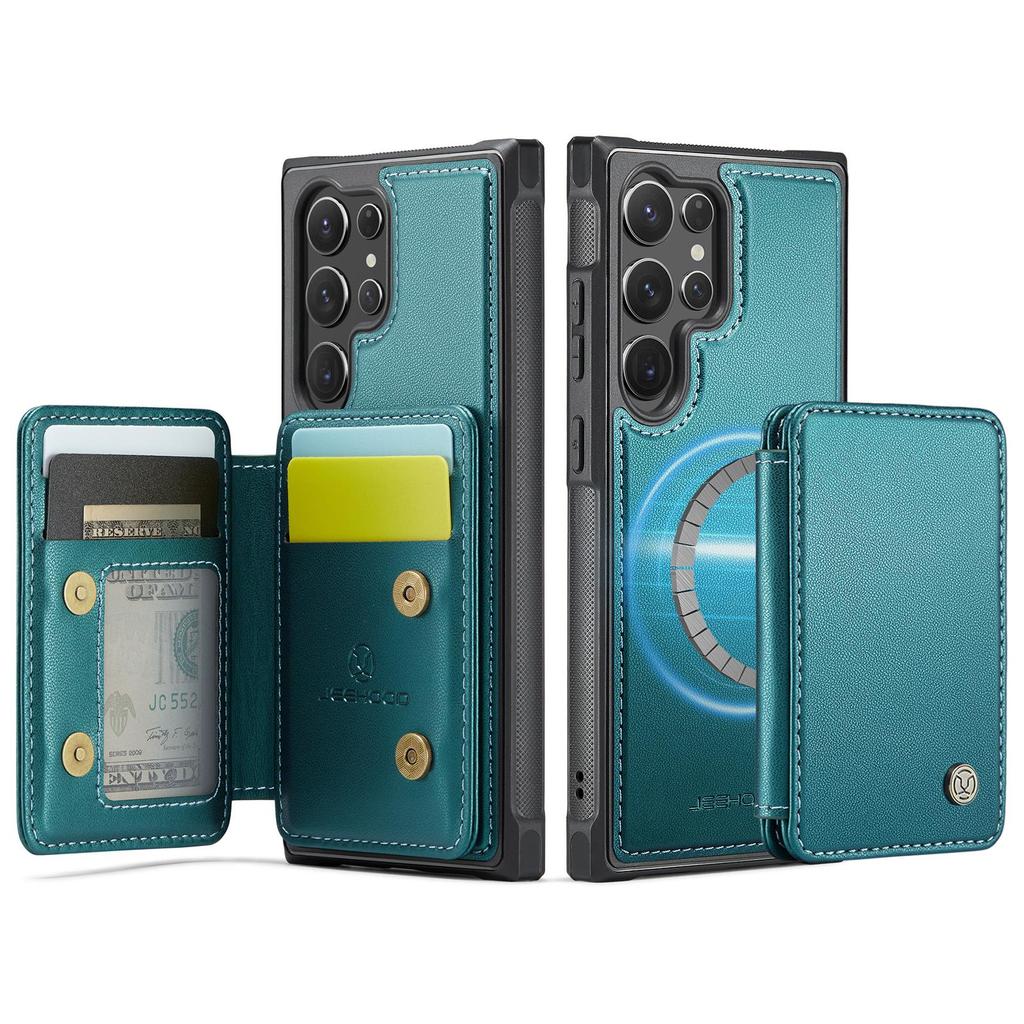 JEEHOOD-J05 for Samsung Galaxy S26 Ultra S25 S24 Plus FE Removable 2-in-1 Separable Flip Wallet Premium PU Leather Case Card Holder Phone Back Cover
