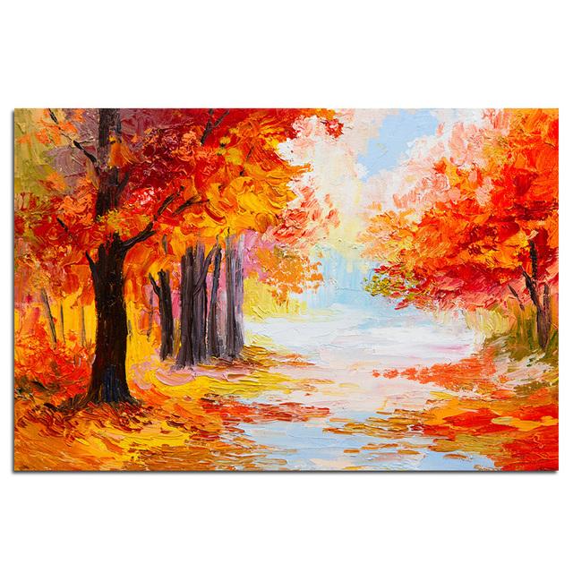 Canvas Oil Painting Art Posters And Prints Colorful Tree Plants Pictures Home Wall Paintings For Living Room Decoration No Frame