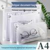 Waterproof Transparent Exam File Bag for School and College Tests - Thickened Zip Closure Storage