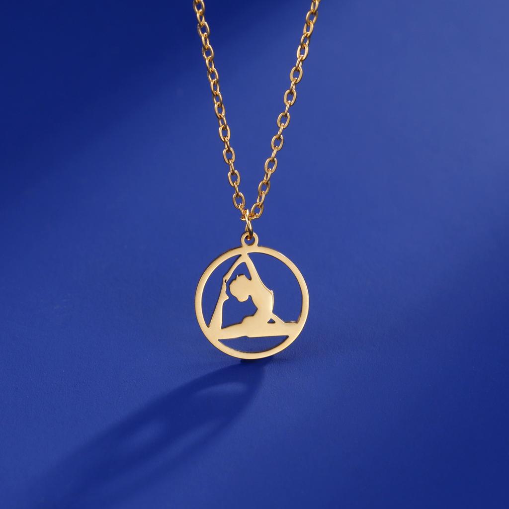 Dreamtimes Trendy Gymnastics Female Gym Sport Yoga Dance Pendant Chain Necklaces Women Girl Choker Party Gift Jewelry Wholesale