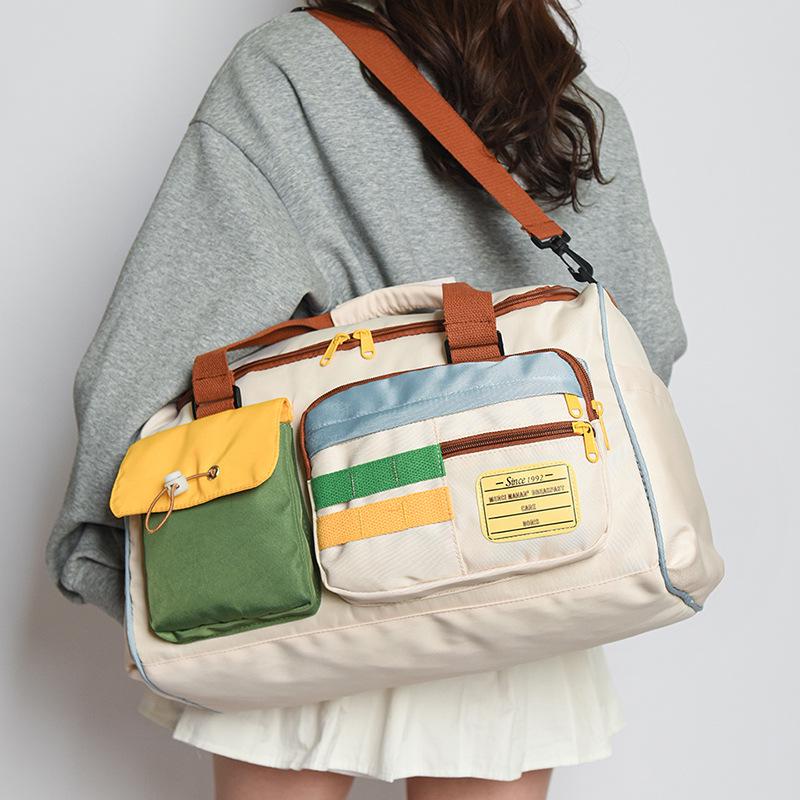 Women's & Men's Large Capacity Color Block Gym & Travel Crossbody Bag