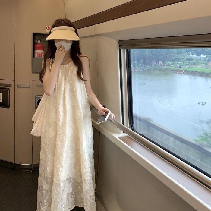 Elegant 2026 Chiffon Halter Neck Off-Shoulder Summer Dress for Women S абрикосовый