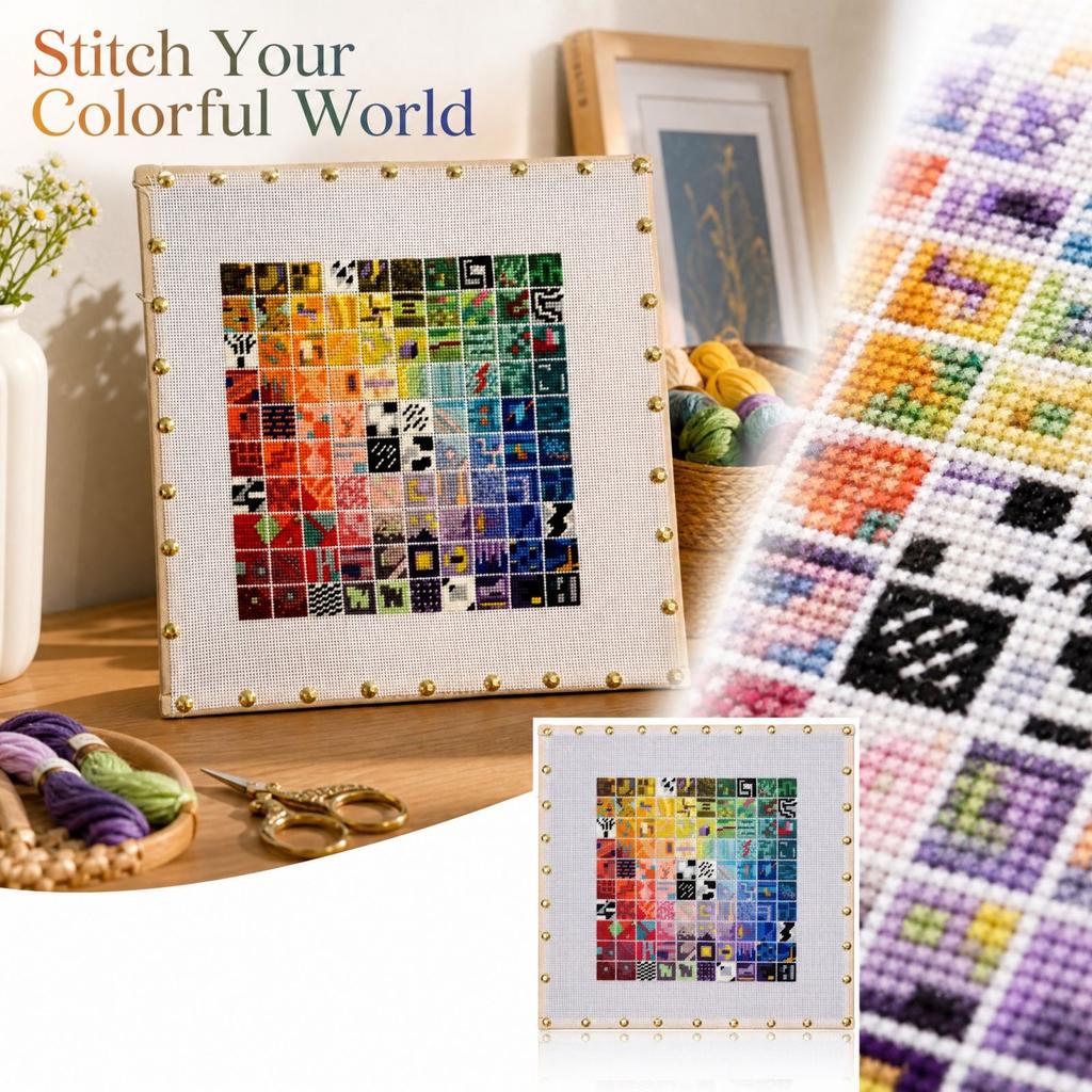 Cross Kit - DIY Needlework Embroidery Set with Colorful Pattern