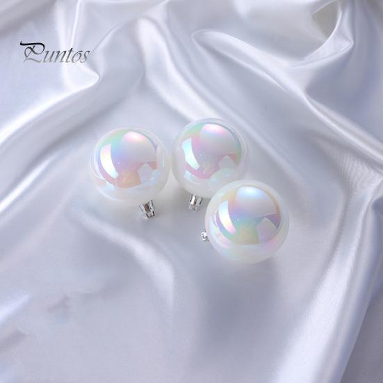 12/24/36Pcs 4CM Christmas Iridescent Ball Clear Shatterproof Reusable DIY Holiday Decoration Xmas Tree Hanging Ball Ornament Pendant Party Festival