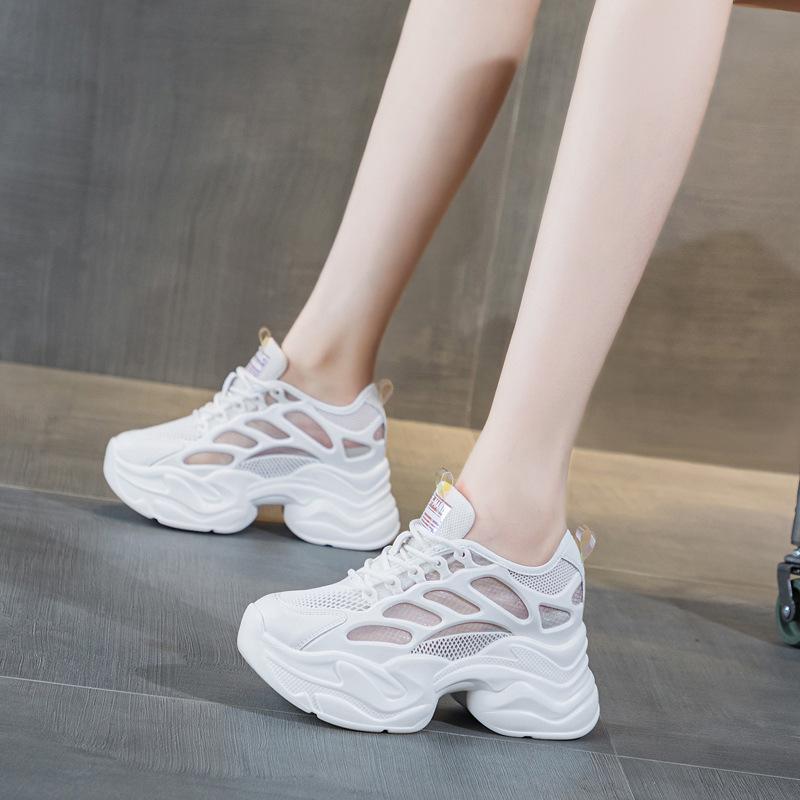 Dad Shoes Women's 2026 Summer New Inner Height Increase Thick-soled Versatile Casual Women's Shoes Breathable Mesh Sneakers Women's