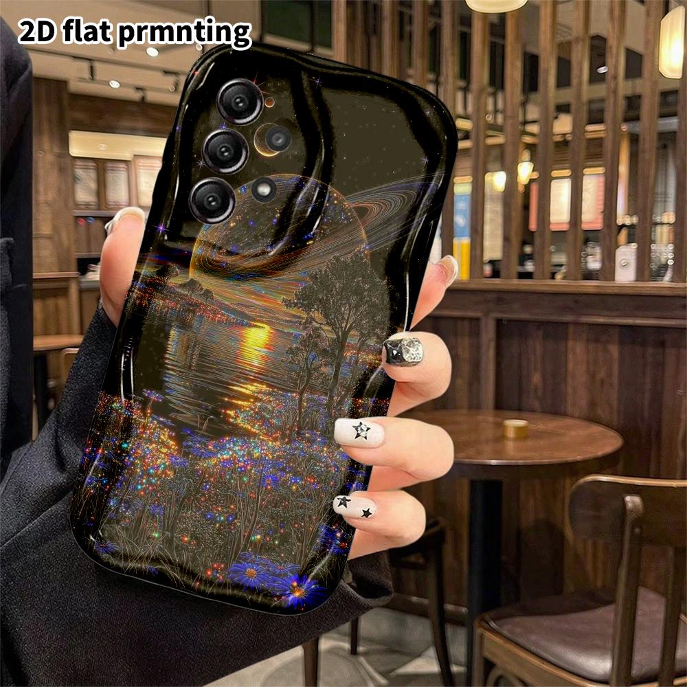 Phone Case: 2D Flat Samsung Galaxy A34 A35 M05 M06 S20 S22 S21 FE Plus 5G Protective Case, Universe Lakeside, Christmas and Halloween Gifts