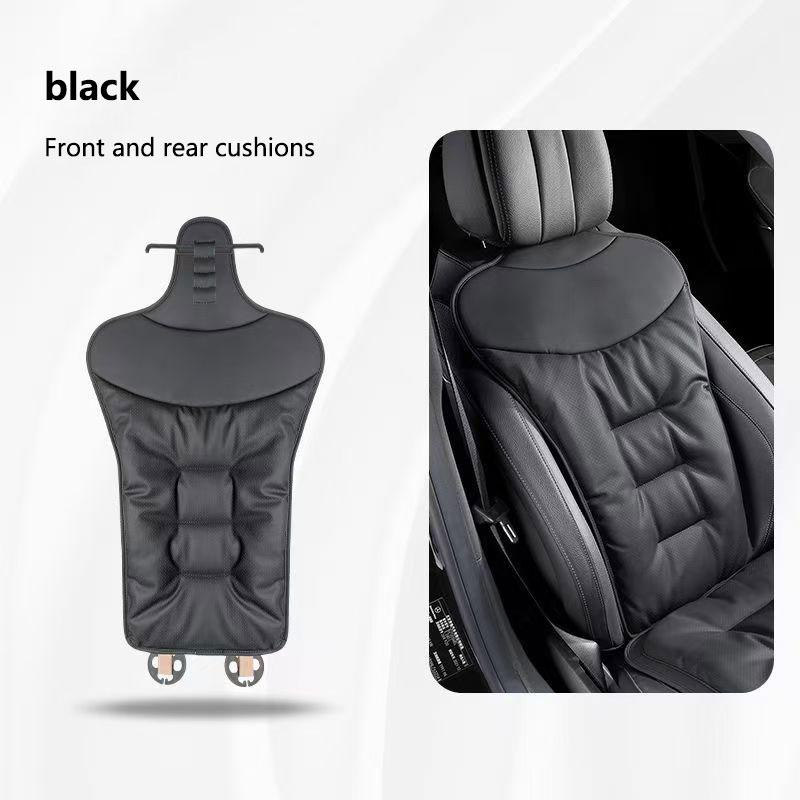 For Tesla Car Cushion Seat Cushion Backrest Single Piece Nappa Leather Breathable Velvet Four Season Universal Auto Interior