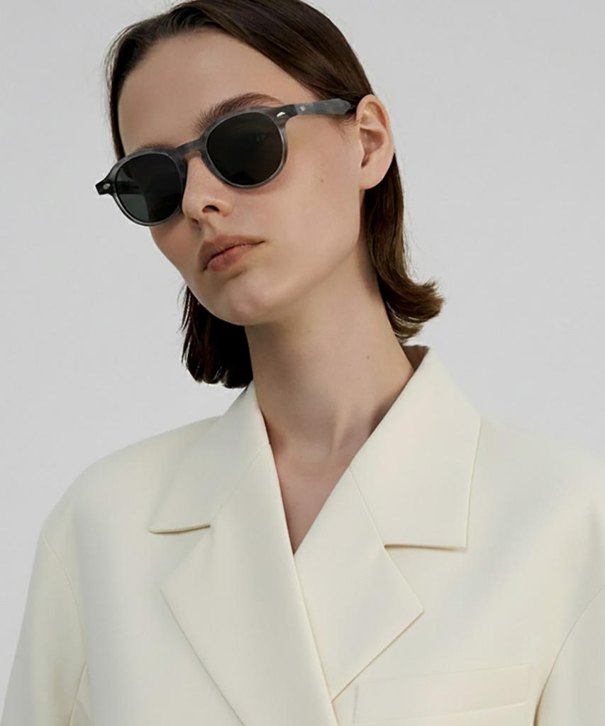 Lingkeonpeuleim Vintage524 Acetate Sunglasses Black