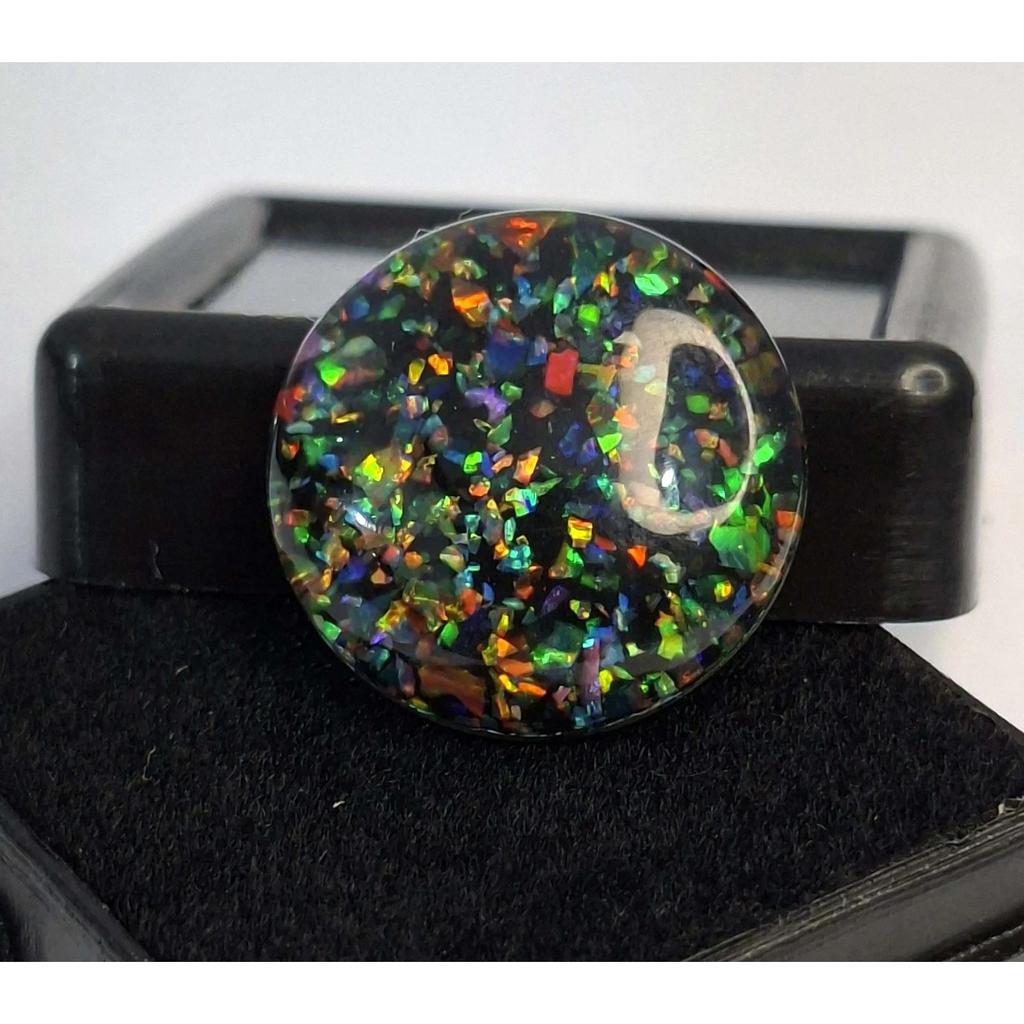 Fabulous Natural Australian Black Fire Opal 10-12 Ct Round Cut Loose Gemstone