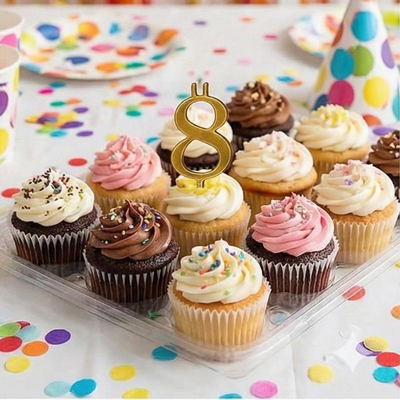 Elegant Gold Number Candle Holders Cake Toppers Decorations For Birthday Parties And Significant Gatherings
