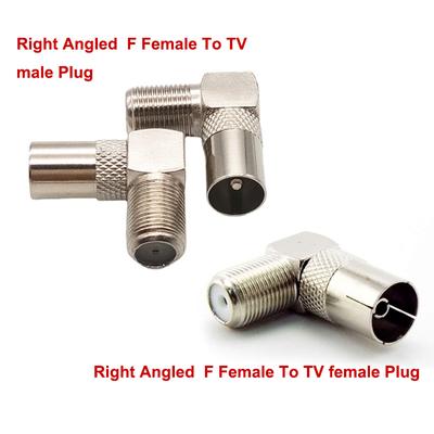 90 Degree F Female To Tv Male Female Right Angled Cable Connector Coaxial Tv Male To F Female Plug Socket Rf Adapter