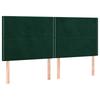 Vidaxl Bed Headboards, 4 Pcs, Dark Green, 100X5X78/88Cm, Velvet