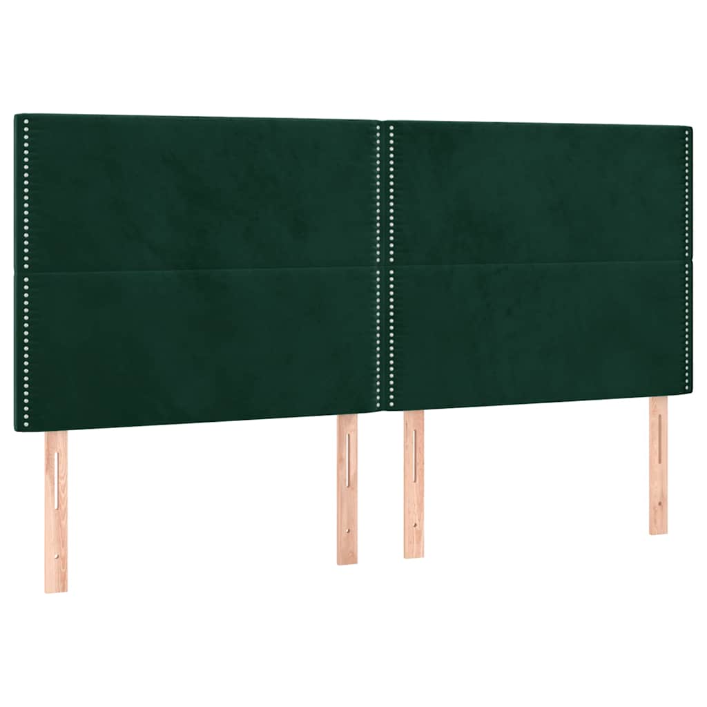 Vidaxl Bed Headboards, 4 Pcs, Dark Green, 100X5X78/88Cm, Velvet