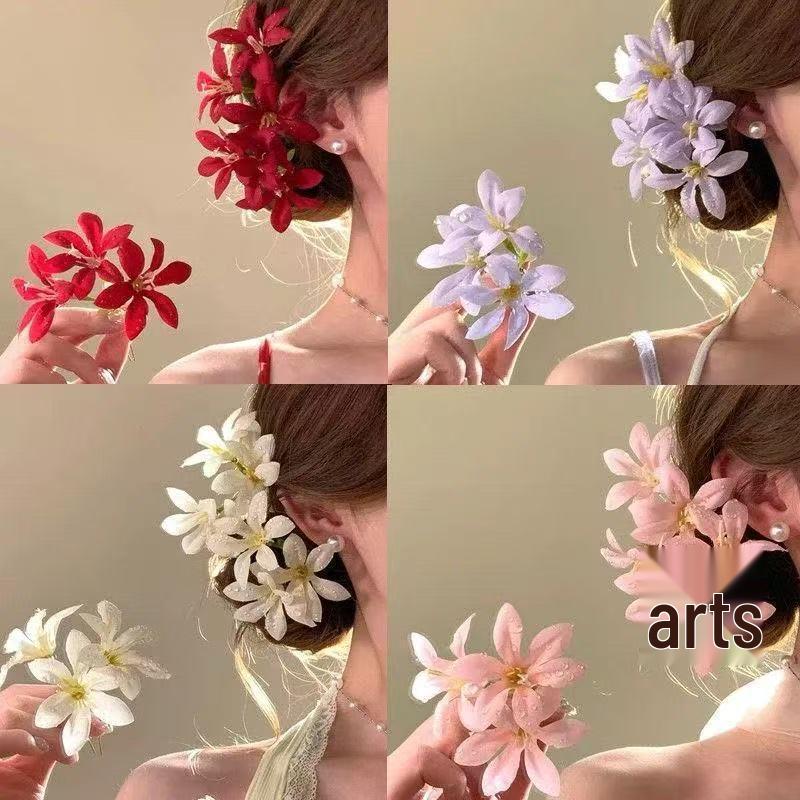 Spinka do włosów z czerwonym kwiatem Wiosna/Lato 2026: Elegancki chiński dodatek do włosów