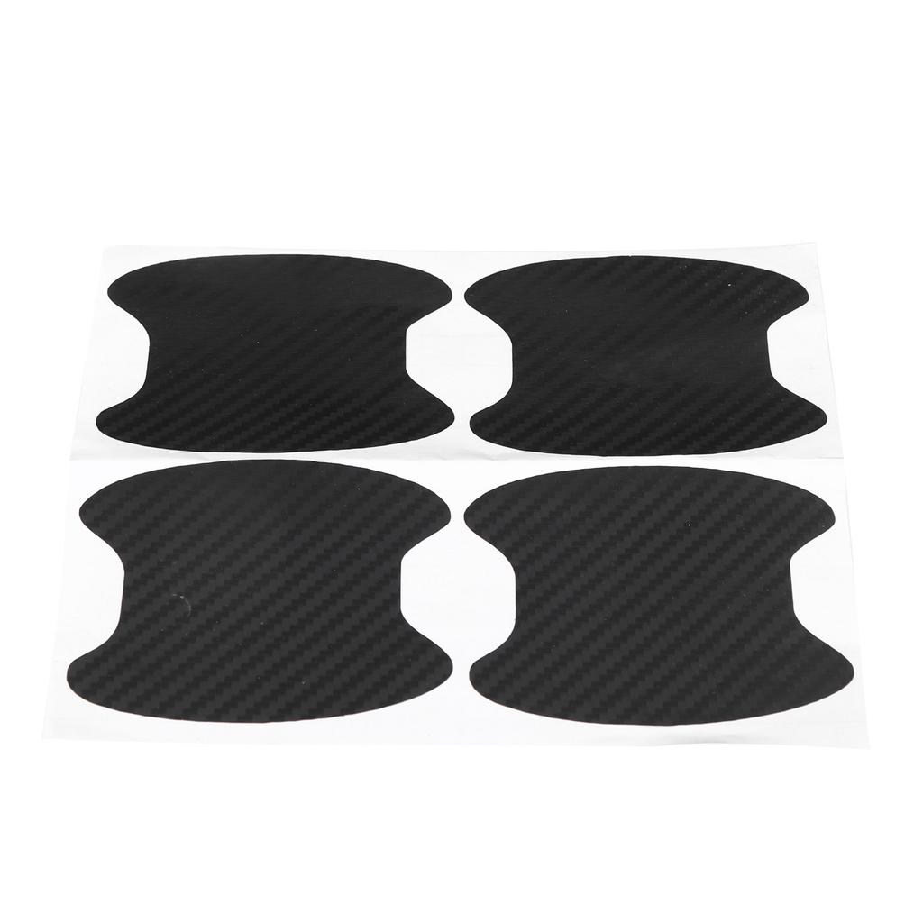 4pcs Door Handle Bowl Cover Trim Carbon Fiber Protector Anti Scratch Stickers for Car Truck Universal