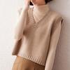Women's Vintage V-neck Cashmere Sweater Vest: Short Loose Knit for Autumn & Winter Fashion