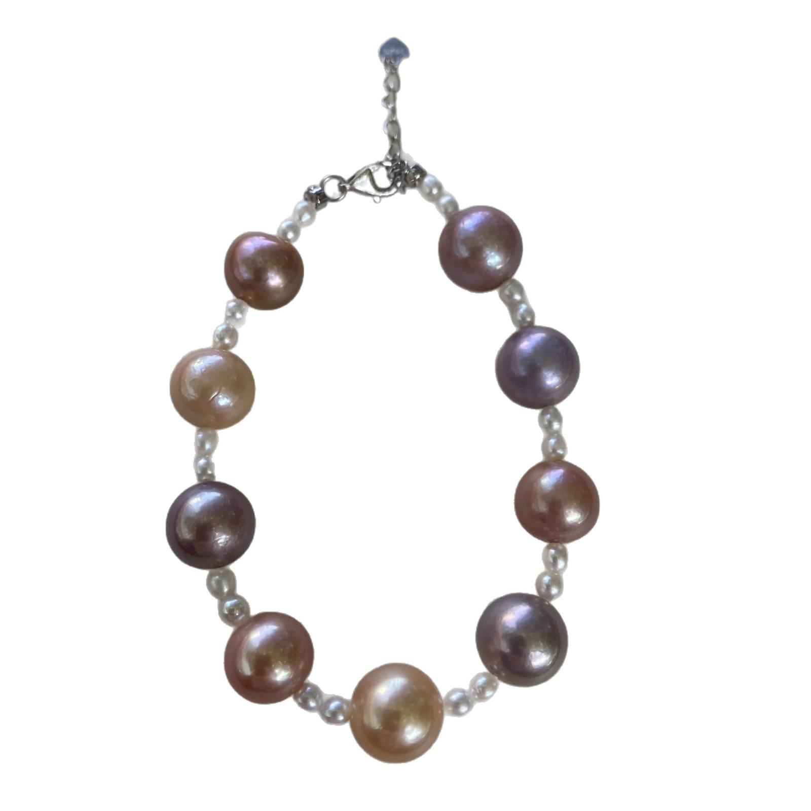 Candy Color Freshwater Pearl Bracelet: 4-5mm, 10-11mm Pearls, Near-Round, High Gloss, Minor Imperfections, Fresh & Cute. One Size