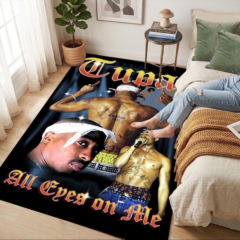 Tupac Performance Living Room Non-Slip Area Rug Soft Carpet for Bedroom Game Playroom Sofa Office Home Decor Doormat Christmas Gift C9211171