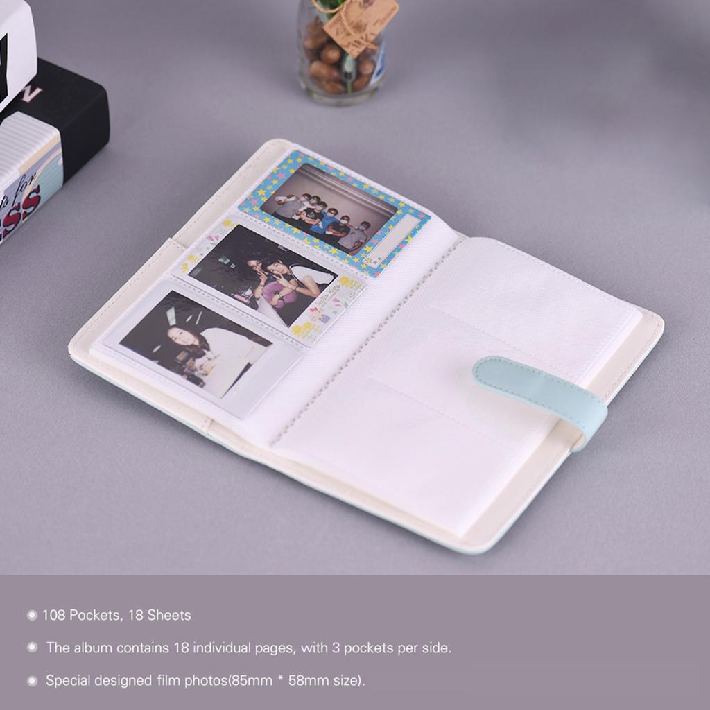 108 kapes Přenosné Mini Fotoalbum PU Kůže Foto Kniha Album s Magnetickým Uzávěrem pro Fujifilm Instax