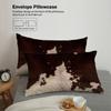 3pcs Duvet cover set printed with plush cow pattern,brown grey splicing,for bedroom and hotel,essential for animal enthusiasts