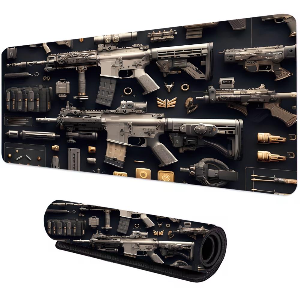 Firearms Mouse Pad Large Computer Office Game Table Mats XXL Rubber Antislip Gaming Keyboard Mousepads Long Desk Pads
