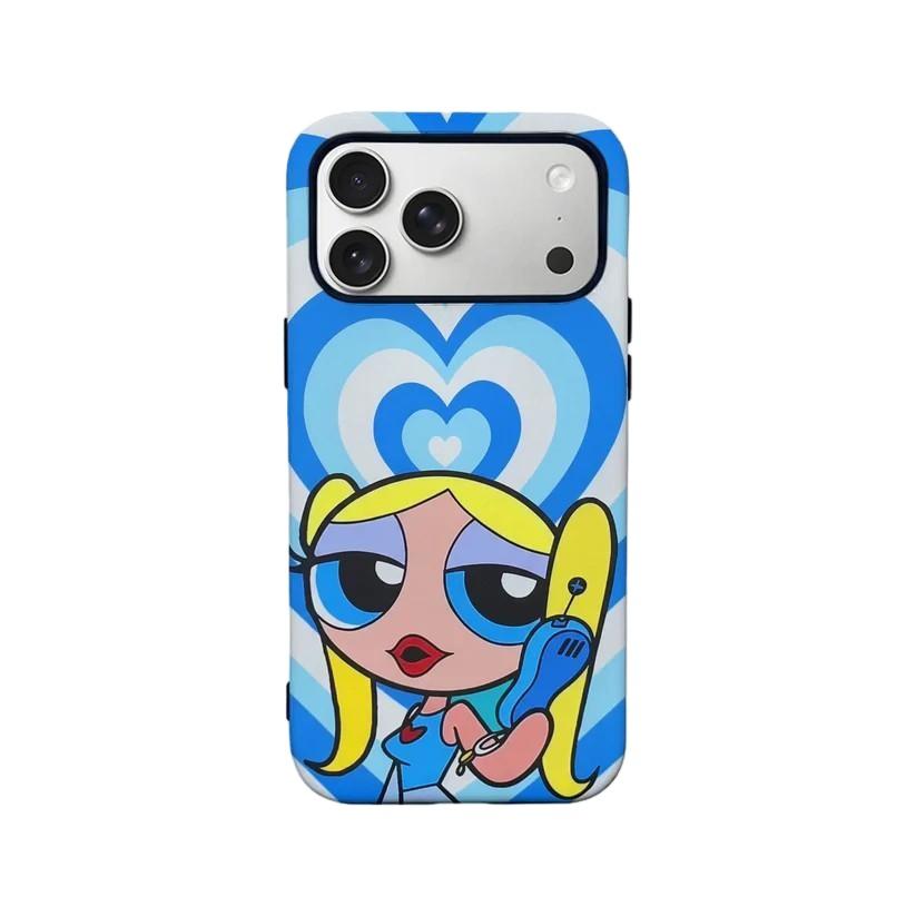 Luxury Clmj Cute The P-Powerpuffs Girls Phone Case for iPhone 17 16 15 14 13 12 11 X Air Pro Max Plus Double-layer Back Cover