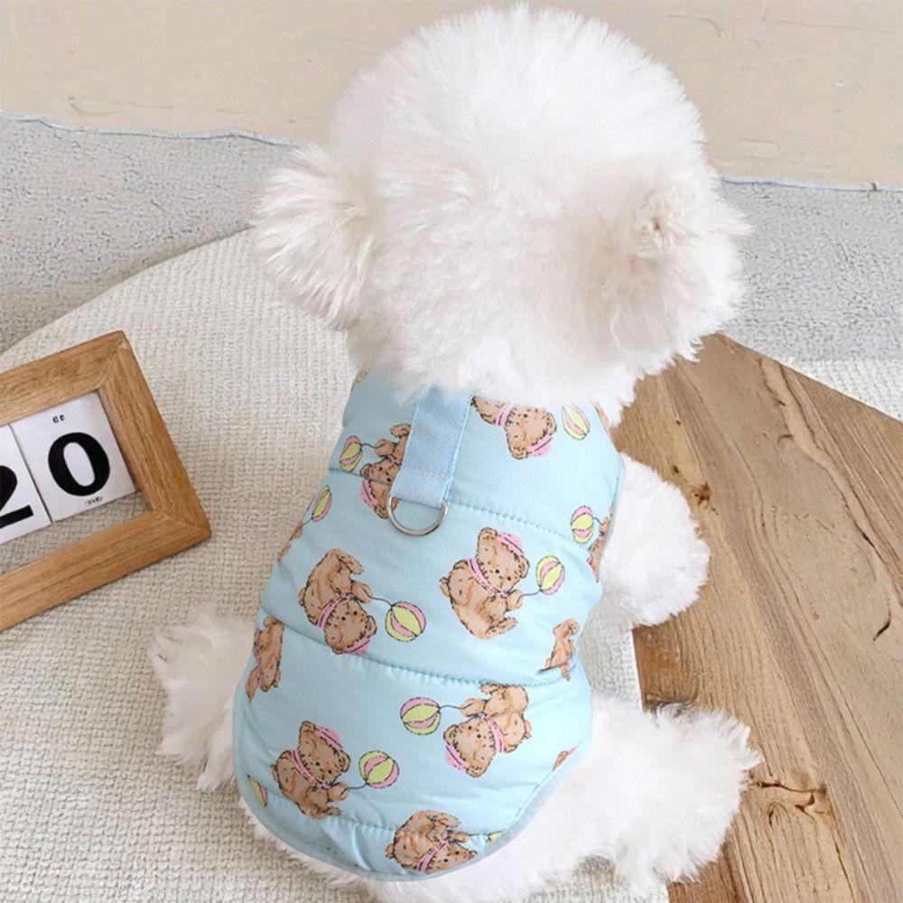 Cute Bear Pet Dog Clothes Cat Clothes Thickened Puppy Clothes Vest with Warm Jacket Winter Warm Teddy Bear Coat Pet Supplies