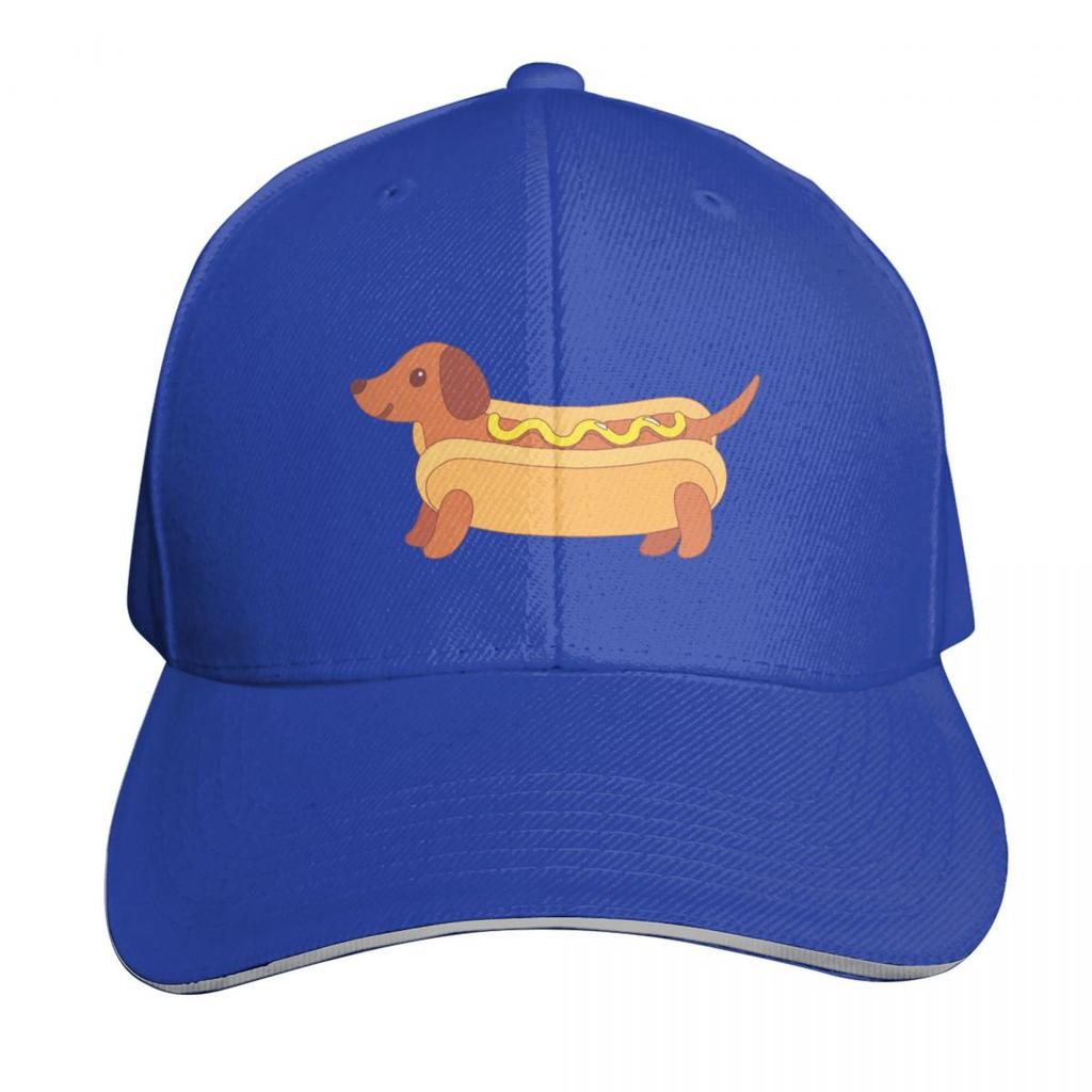 Hotdog Weiner Dog Baseball Cap Contrast Two Tone Brim Snapback Flat Bill Strapback Dad Hat