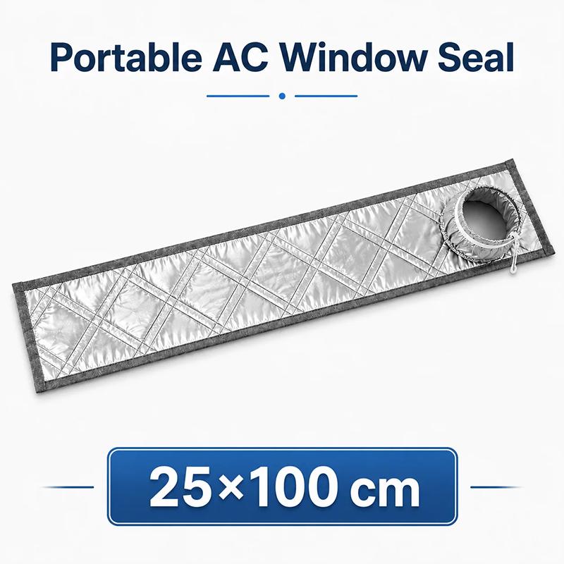 Thickened Portable Ac Window Seal Kit Aluminum Foil Cotton Oxford Cloth Exhaust Hose Vent Cover Waterproof Heat Insulation