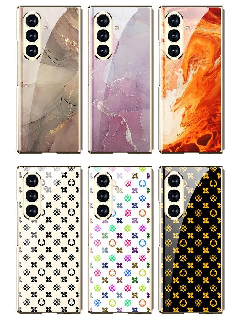 Heart of the World: Electroplated Samsung Z Fold7 Glass Case - Trendy, Simple Style Protective Cover