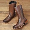 Fashion High Top Shoes New Fashion Mens Four Seasons Ankle Boots Leisure Thick Soled Casual Mid-Calf Boots Street Style Man Cowboy Shoes