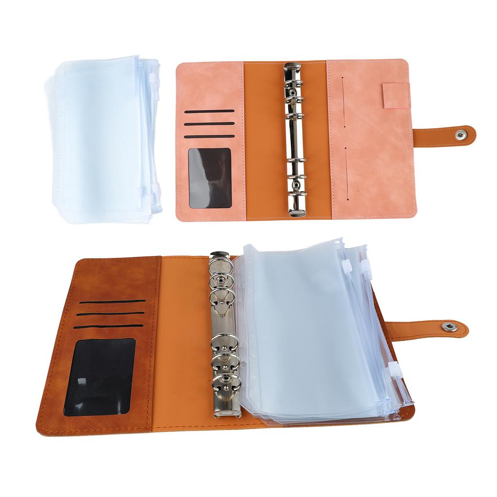 Cenově výhodné A6 s více kapsami Nerezové prsteny PU kožený kryt Portfolio pro kancelář