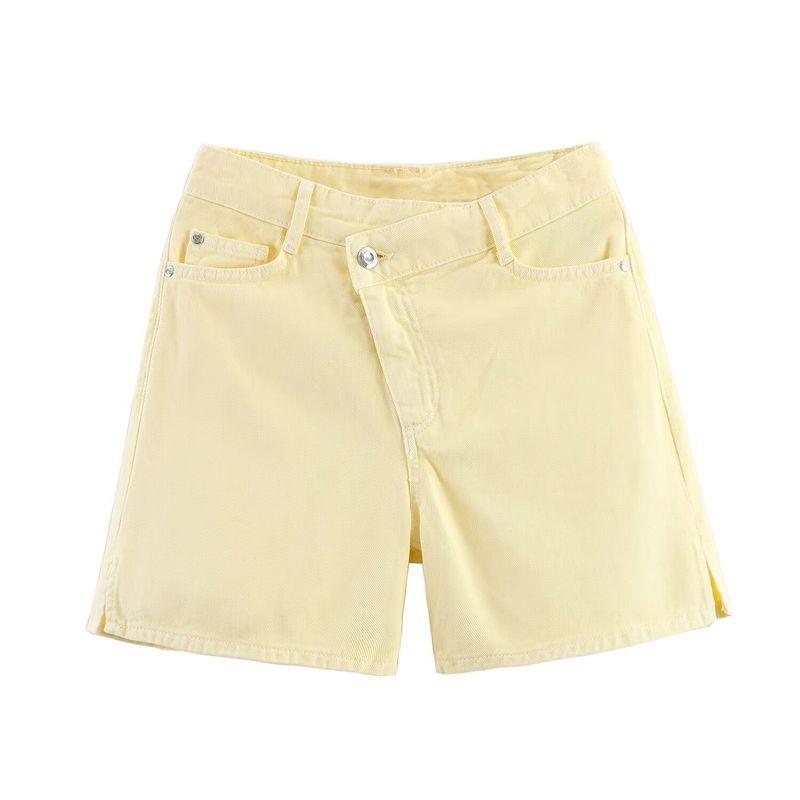 Jnleaog Autumn New Women Clothes Western Style French Style Design High Waist Double Placket Waist Demin Shorts 5862151