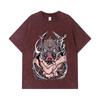 275 GSM Washed T-shirts 100% Cotton Demon Slayer V4 Inosuke Print Unisex Heavy Cotton T Shirt