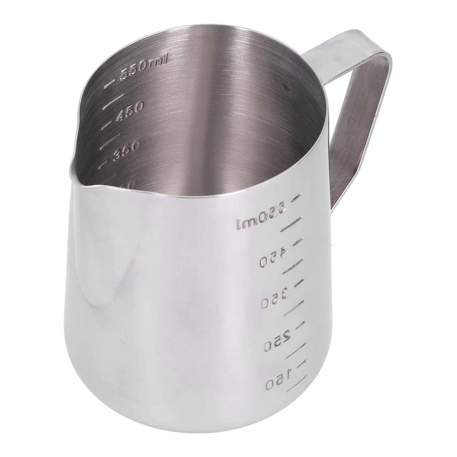 

Milk Frothing Jug Mug Stainless Steel Foam Making Coffee Pitcher with Measuring Scale for Home Party Bar550ML L