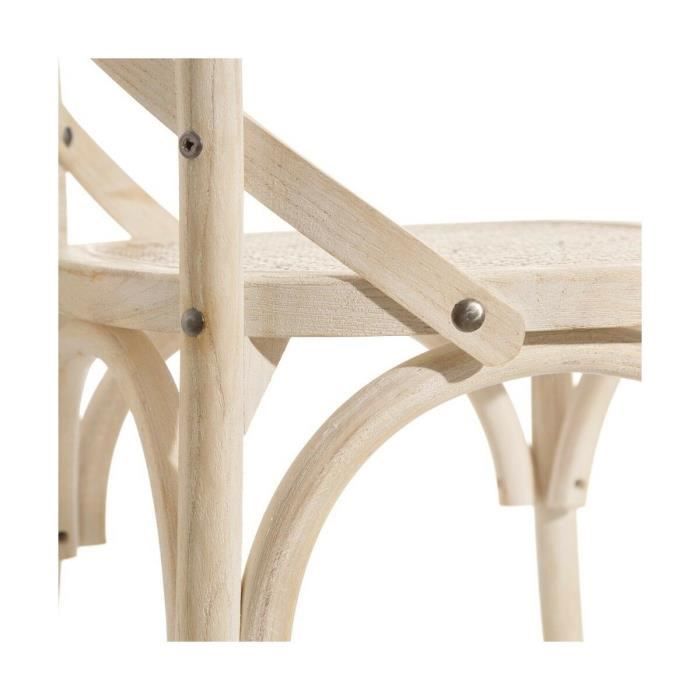 Chaise De Salle À Manger - Bois Blanc - Rotin - 45 X 42 X 87 Cm