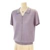Chic Rhinestone Embellished Short-Sleeve Ice Silk Blouse for Middle-Aged Women - Plus Size Summer Lapel Top