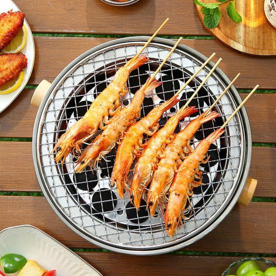 BBQ Charcoal Grill Stove with Grill And Net Easy-to-Clean Grilling Detachable Tea Making Combo