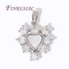 18K Gold Plated Crystal Zircon Heart Charms For Jewelry Making,Brass with Shell Pendants For Necklace Findings DIY Accessories