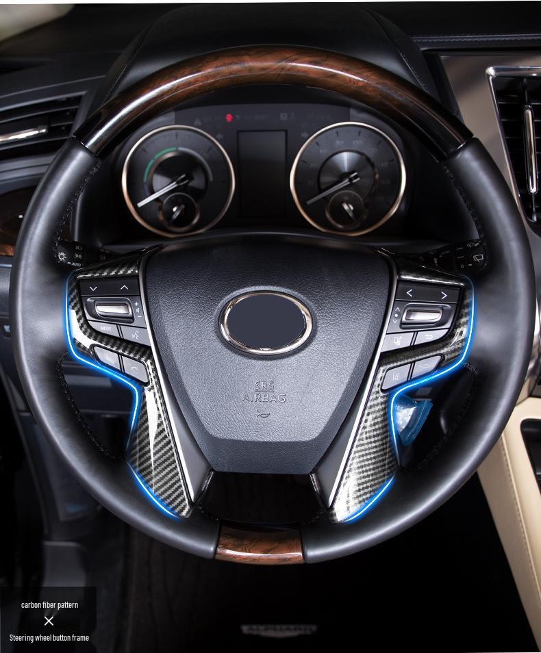 Carbon Fiber Interior Trim for Toyota Vellfire/Alphard Steering Wheel Decoration