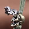 Öffnungsbare Wolfsgesichtsmaske Skelettkopf Messing Messerperlen Outdoor DIY Paracord Gewebtes Schlüsselband Anhänger Zubehör