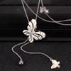 2021 Autumn And Winter Double Butterfly Sweater Chain Fashionable And Simple Long Versatile Necklace Women
