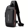 Men's Anti-Theft Chest Sling Bag, Durable Oxford Fabric Motorcycle & Casual Sport Crossbody Bag , Dual Zipper Compartments