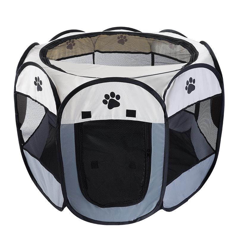 Pet Octagonal Cage & Fence: 600D Oxford Cloth, Washable & Scratch-Resistant for Cat & Dog Birthing.